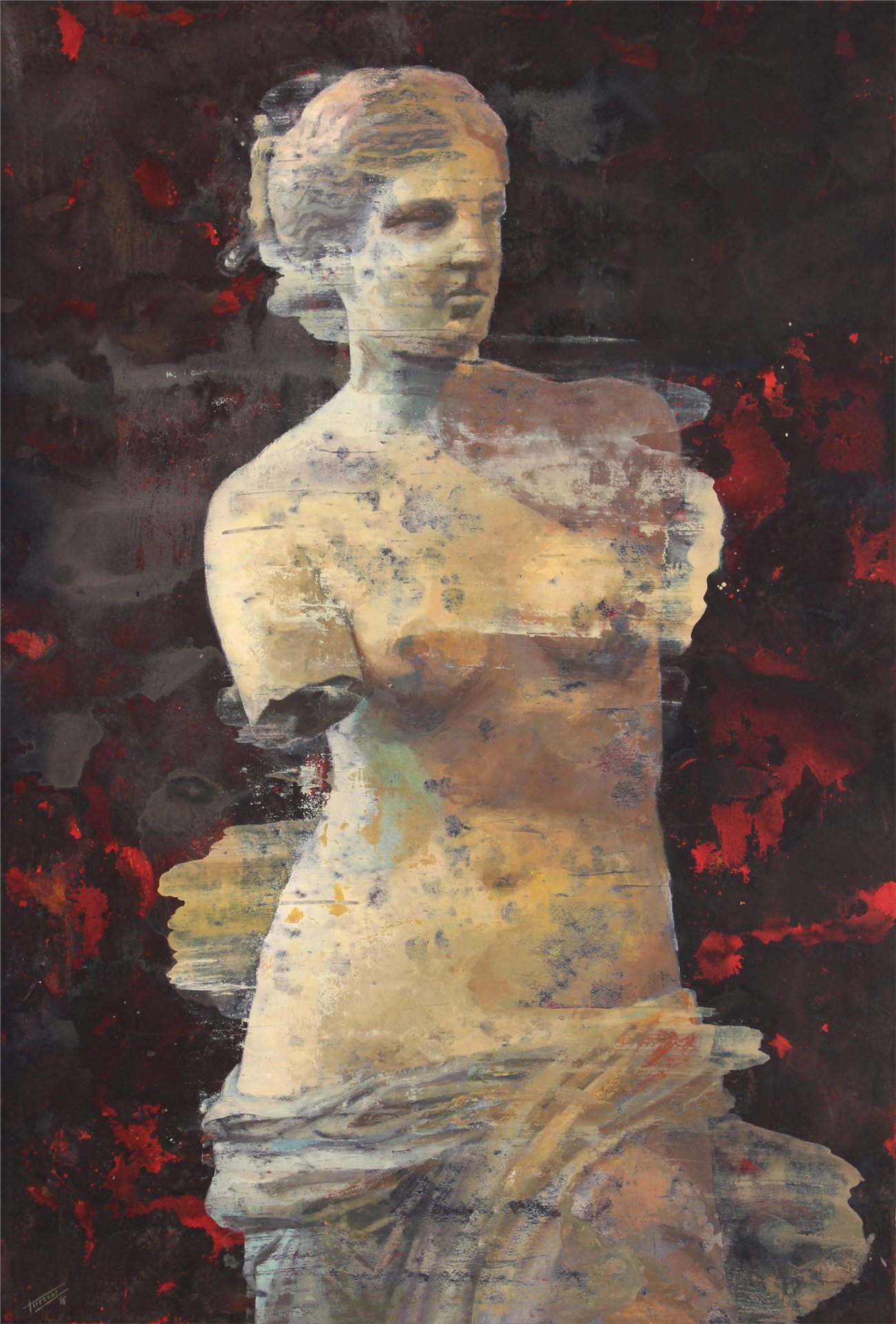 Venus de Milo, técnica mixta sobre papel de 112 x 76 cm de Torregar
